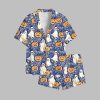 Preppy Halloween Ghost Autumn Pumpkin Toile De Juoy Fall Pajama Set 1