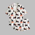 Pumpkin And Cat Halloween Pajama Set