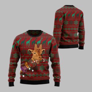 2025 Christmas Giraffe Winter Ugly Christmas Sweater 1 1