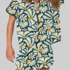 Retro Daisy Flower Power Blue Floral Vintage Groovy Pajama Set 2