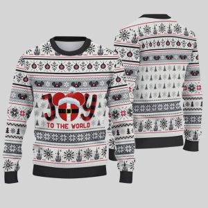 2025 Christmas Joy To The World Mouse Christmas Ugly Sweatshirt 1