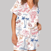 Salty But Sweet Retro Summer Coastal Beach Aesthetic Summer Cocktail Sea Food Lobster Pajama Set 1