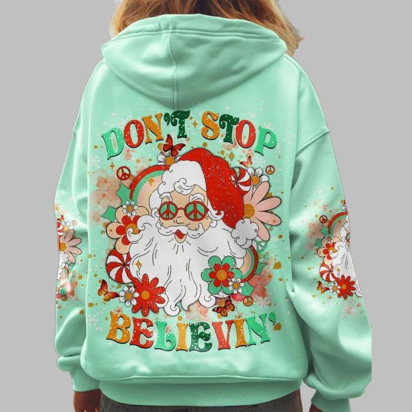 Santa Claus Dont Stop Believin Shirt 2025 Christmas 4