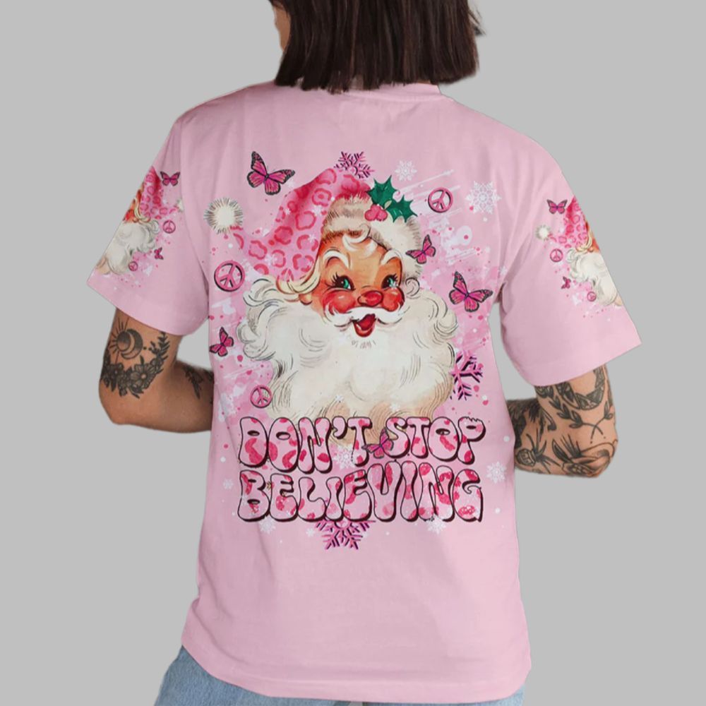 Santa Claus Don't Stop Believing Shirt 2025 Christmas Santa Claus Don't Stop Believing Shirt 2025 Christmas