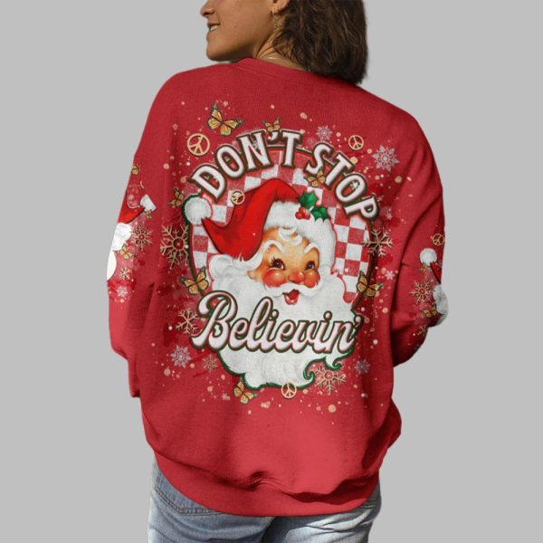 Santa Dont Stop Believin Shirt 2025 Christmas 3