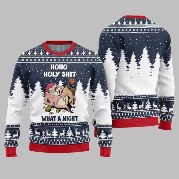 Santa Holy Shit What A Night Ugly Sweater Christmas 2025 2
