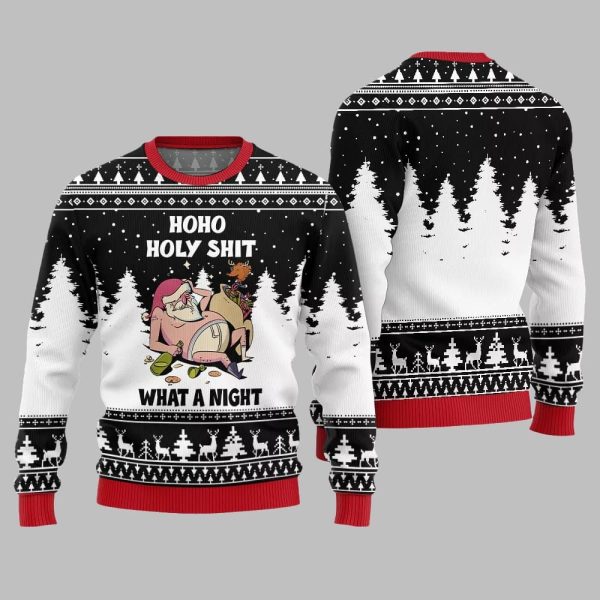 Santa Holy Shit What A Night Ugly Sweater Christmas 2025 3
