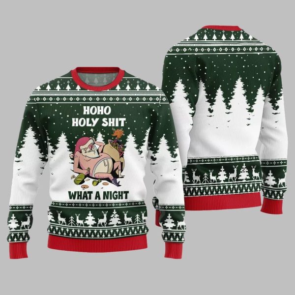 Santa Holy Shit What A Night Ugly Sweater Christmas 2025 4