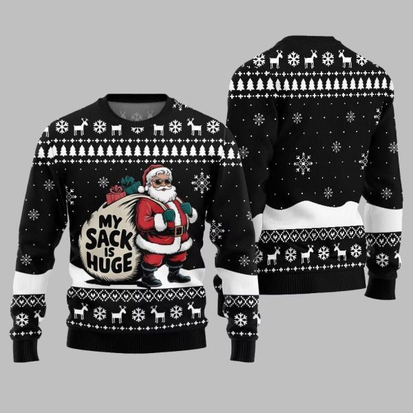Santa My Sack Is Huge Ugly Sweater Christmas 2025 5