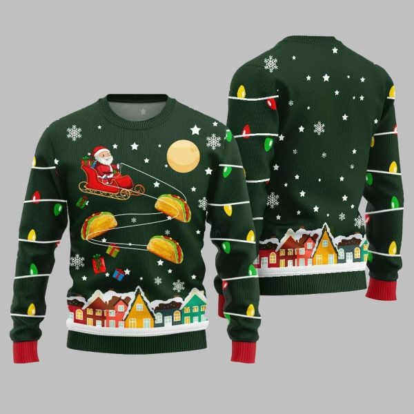 Santa Taco Sleigh Ugly Sweater Christmas 2025 5
