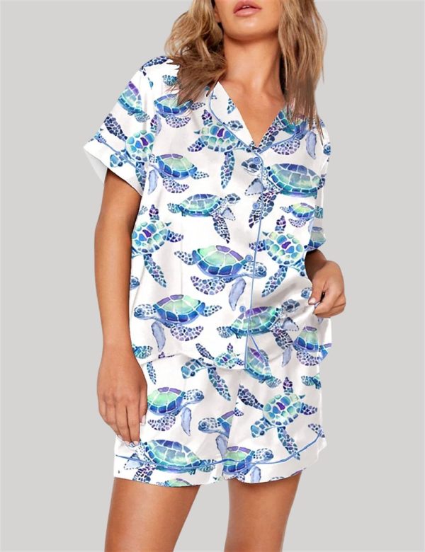Sea Turtles Summer Sea Life Animal Pajama Set 1