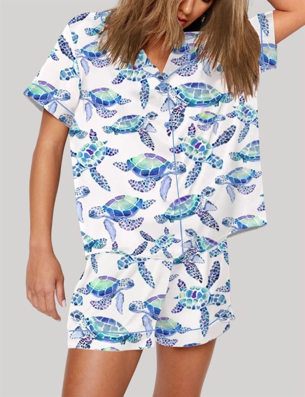 Sea Turtles Summer Sea Life Animal Pajama Set 2