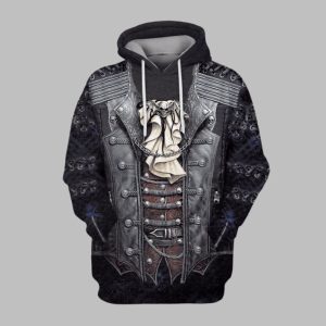 2025 Halloween Rock Metal Vampire Biker Costume Hoodie 1 1