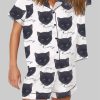 Smoking Cat Short Sleeve Pajama Set 2