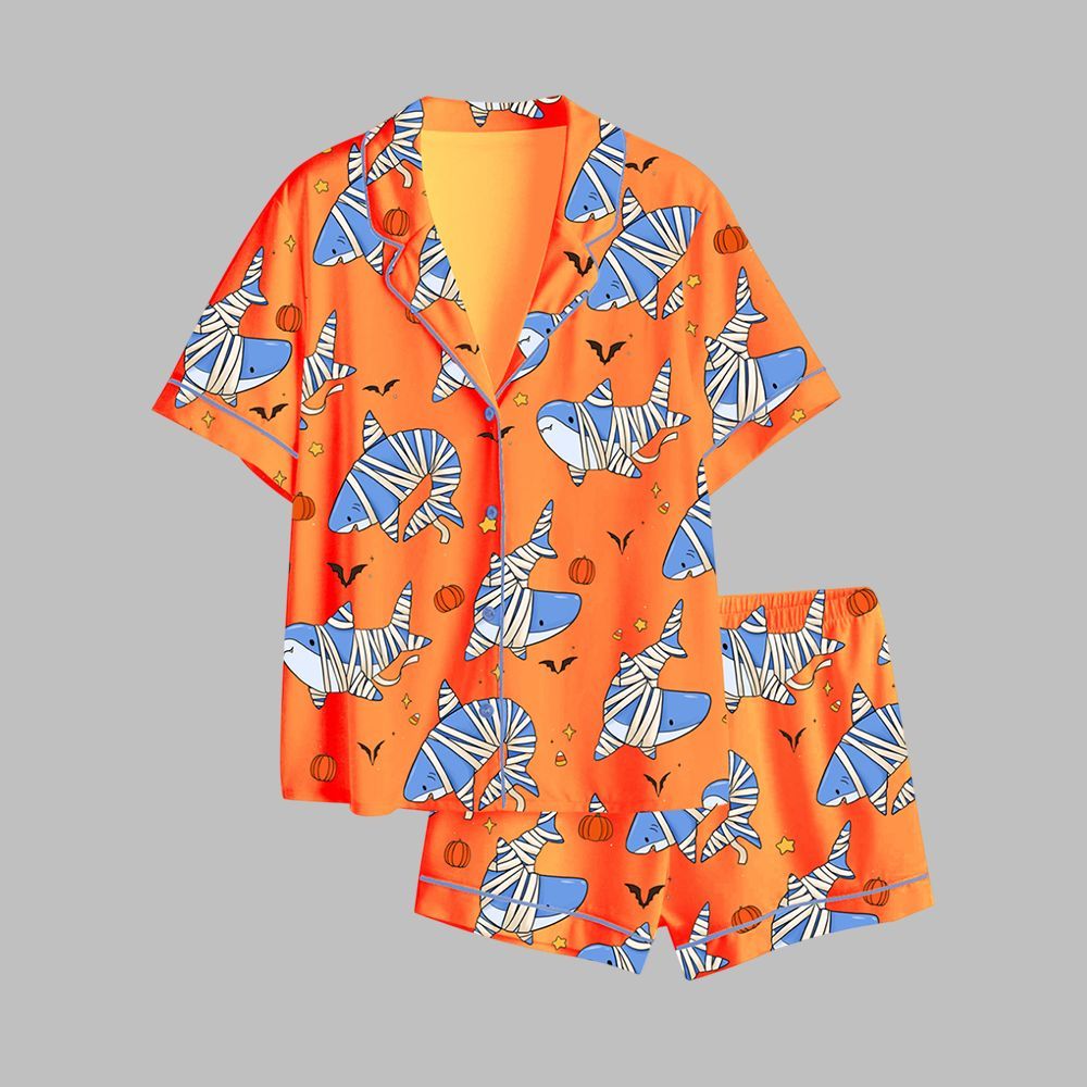 Spooky Sharks Halloween Pajama Set 1 Spooky Sharks Halloween Pajama Set 1