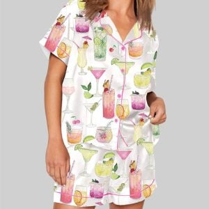 Summer Cocktail Wine Lovers Old Fashioned Pajama Set 1