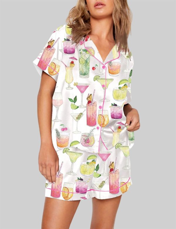 Summer Cocktail Wine Lovers Old Fashioned Pajama Set 1