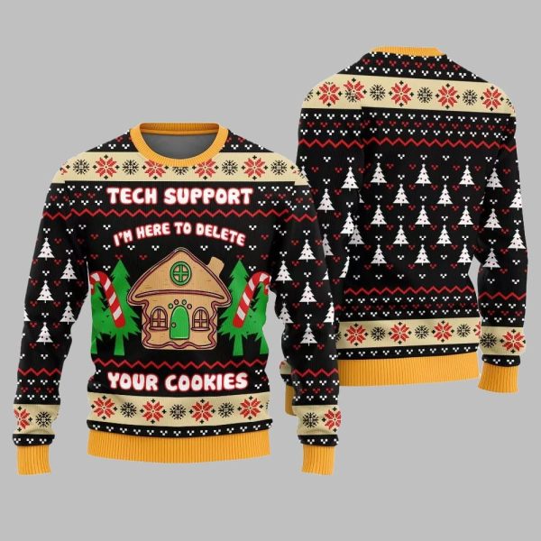 Tech Support Delete Your Cookies Ugly Sweater Christmas 2025 5