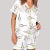 Tennis Rackets Short Sleeve Pajama Set 1