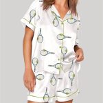 Tennis Rackets Short Sleeve Pajama Set