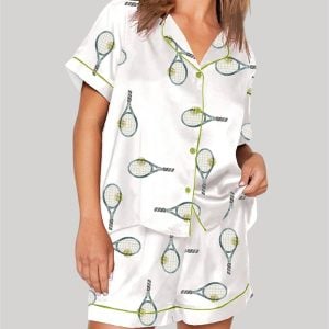 Tennis Rackets Short Sleeve Pajama Set 1