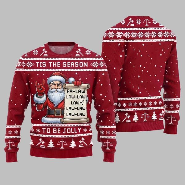 Tis The Season Be Jolly Fa Law Law Ugly Sweater Christmas 2025 5