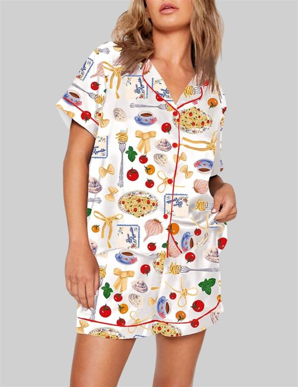 Tomato Pasta Funny Food Pajama Set 1