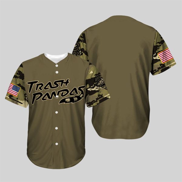Trash Pandas Military Appreciation Night 2025 Baseball Jersey 1