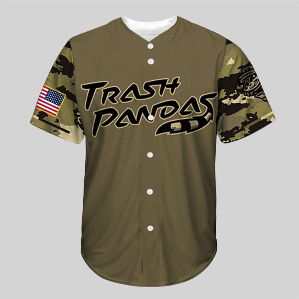 Trash Pandas Military Appreciation Night 2025 Baseball Jersey 3
