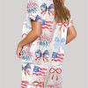 USA Coquette Bow Retro America 4th Of July Pajama Set 2