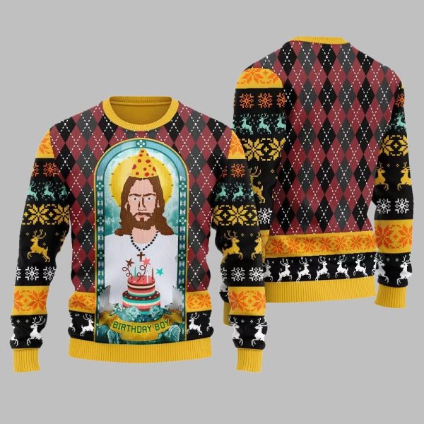 Unique Jesus Birthday Boy Ugly Sweater Christmas 2025 2