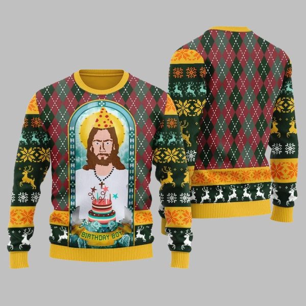 Unique Jesus Birthday Boy Ugly Sweater Christmas 2025 3