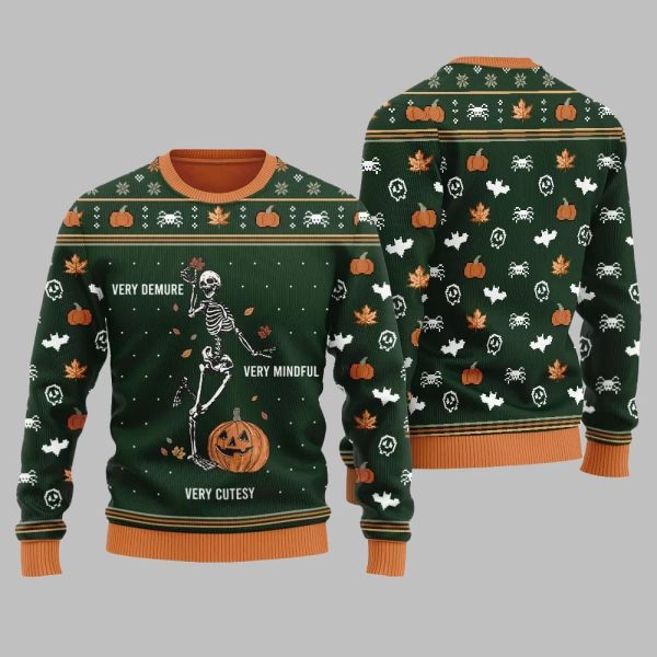 Very Demure Skeleton Ugly Sweater Christmas 2025 5
