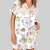 Vintage Bunnies Cottagecore Rabbits Cute Easter Watercolor Spring Pajama Set 1