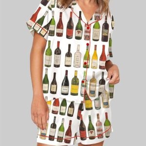 Vintage Wine Bottles Pajama Set 1