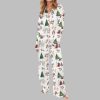 Watercolor Christmas Pajama Set For Women 2
