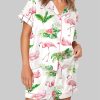 Watercolor Flamingo Pajama Set For Women 1