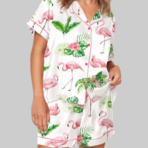 Watercolor Flamingo Pajama Set For Women 1