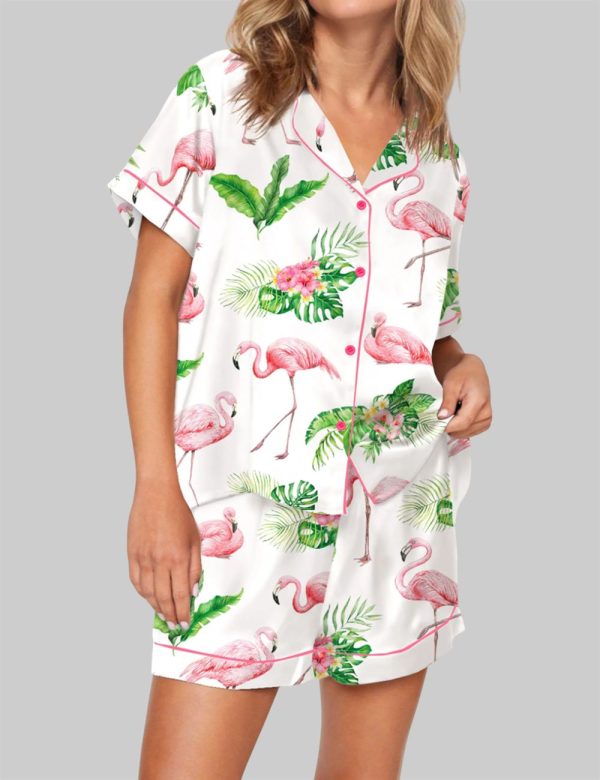 Watercolor Flamingo Pajama Set For Women 1