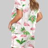 Watercolor Flamingo Pajama Set For Women 2