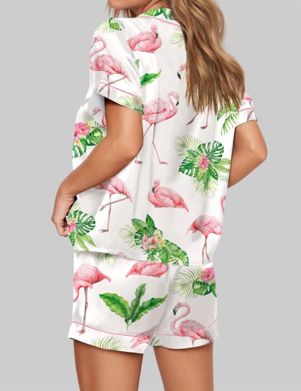 Watercolor Flamingo Pajama Set For Women 2
