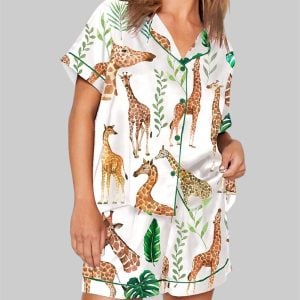 Watercolor Giraffe Pajama Set 1