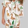 Watercolor Giraffe Pajama Set 2