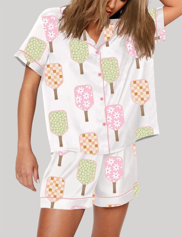 Watercolor Pickleball Paddles Pickleball Social Club Print Pajama Set 3
