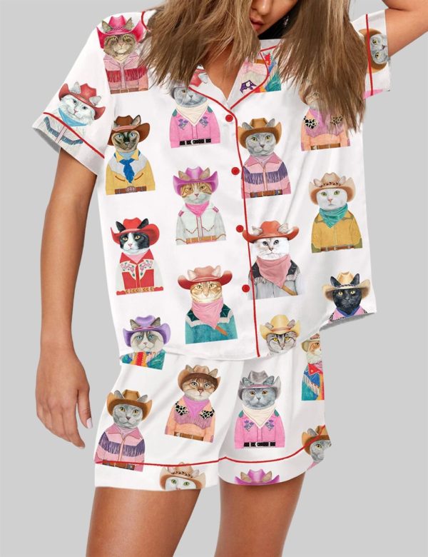 Western Cowboy Cats Cat Lovers Pajama Set 2