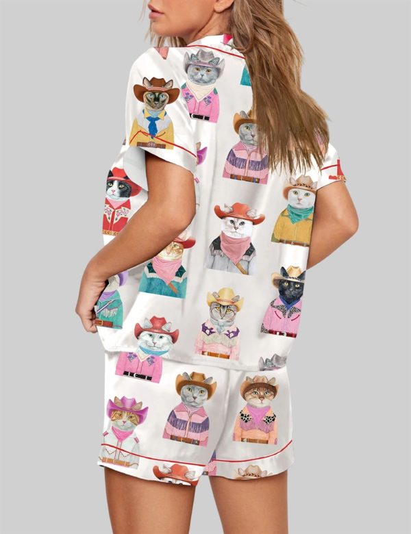 Western Cowboy Cats Cat Lovers Pajama Set 3