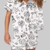 Whimsical Wedding Doodles For Wedding Pajama Set 3