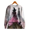 Witches Print Crew Neck Sweatshirt 2025 Halloween 1 2