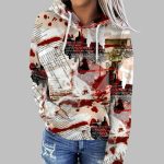 Women's 2025 Halloween Bloody Print Hoodie