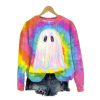 Womens 2025 Halloween Ghost Print Sweatshirt 1 2